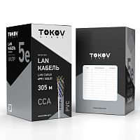 Кабель витая пара U/UTP 4х2х24 AWG кат.5E ССA PVC TOKOV Light (м) TOKOV Eletrcic TKL-C06-U42CCA-5E-305-PVC