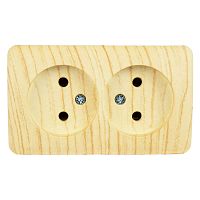 Розетка 2-м ОП VIOLA без заземл. беленый дуб LEZARD 751-5200-128