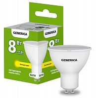 Лампа светодиодная PAR16 8Вт софит 3000К GU10 230В GENERICA LL-PAR16-08-230-30-GU10-G