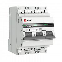 Выключатель автоматический модульный 3п C 4А 4.5кА ВА 47-63 PROxima EKF mcb4763-3-04C-pro