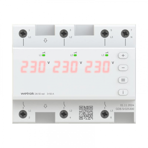 Реле напряжения D6-50 red Welrok 4660251140403