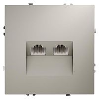 Розетка компьютерная 2-м СП S70 RJ45 + RJ45 кат.6 механизм кашемир Voltum VLS060203