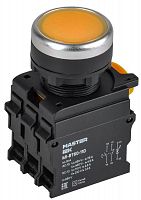 Кнопка d22мм 1НО+1НЗ MASTER с подсветкой желт. IEK MI-BT60-11D-3-12-K05