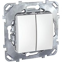 Механизм переключателя 2-кл. СП Unica 10А IP20 (2х(сх. 6)) бел. SchE MGU5.213.18ZD