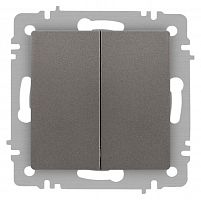 Переключатель Accent 6-107-09 двойн. 10А-250В IP20 СУ AL/CU титан Intro Б0063572