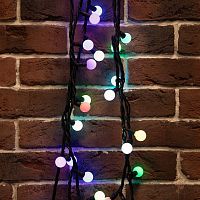 Гирлянда светодиодная "Мультишарики" 10м d17.5мм 80LED RGB 5Вт IP65 провод черн. каучук Neon-Night 303-679