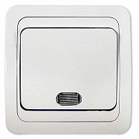 Выключатель 1-кл. СП Classico 10А IP20 с подсветкой 2121 бел. ASD / IN HOME 4680005959853