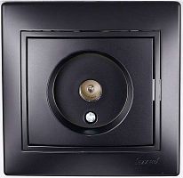 Розетка TV СП Мира проходная черн. бархат LEZARD 701-4242-129