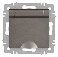 Розетка Accent 6-203-09 2P+E Schuko с крышкой 16А-250В IP20 СУ AL/CU титан Intro Б0063471