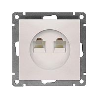 Розетка компьютерная 2-м СП Афина RJ45 кат.5E механизм жемчуж. Universal A1086-OBr