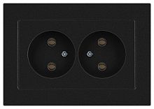 Розетка Accent 6-204-05 2х2P 16А-250В IP20 СУ AL/CU антрацит Intro Б0063465
