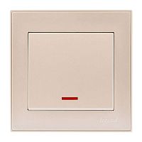 Выключатель 1-кл. СП Rain IP20 с подсветкой крем. LEZARD 703-0303-111