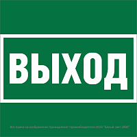 Знак безопасности NPU-2424.E22 "Выход" Белый Свет a28936
