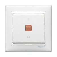 Механизм выключателя 1-кл. СП Valena 10А IP31 250В с зел. индикацией бел. Leg 774410