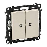 Механизм выключателя 2-кл. СП Valena Life 10А IP20 250В 10AX с подсветкой с лиц. панелью сл. кость Leg 752528