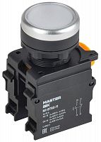 Кнопка d22мм 1НО+1НЗ MASTER бел. IEK MI-BT60-11-3-22-K01