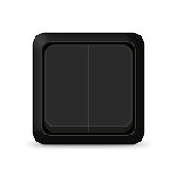 Выключатель 2-кл. ОП Олимп 10А IP20 черн. Universal 2213