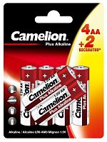 Элемент питания алкалиновый AA/LR6 1.5В Plus Alkaline 4+2LR6-BP 4+2 бесплатно промо (уп.6шт) Camelion 15308