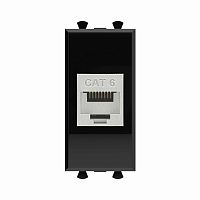 Розетка компьютерная 1мод. Avanti "Черный квадрат" RJ45 модульная кат.6 экранир. DKC 4402791