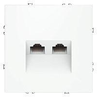 Розетка компьютерная 2-м СП S70 RJ45 + RJ45 кат.6 механизм бел. матов. Voltum VLS060202