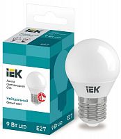 Лампа светодиодная ECO G45 9Вт шар 4000К E27 230В IEK LLE-G45-9-230-40-E27