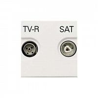 Розетка TV-R-SAT 2мод. Zenit с накладкой бел. ABB 2CLA225130N1101