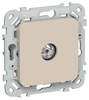 Розетка телевизионная оконечная СП FLITE РТВм-1-1-1-ФлЛ тип M экранир. механизм льняной IEK FI-A13-O-K88