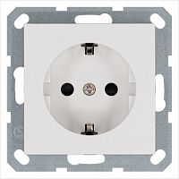 Розетка 1-м Shuko 16А IP20 с заземл. защ. шторки механизм бел. глянцевый Jasmart G5501W