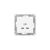 Розетка 2-м СП Эпика USB-C механизм бел. EKF UP1-SOW-2USBC