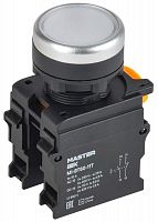 Кнопка d22мм 1НО+1НЗ MASTER с фиксацией бел. IEK MI-BT60-11T-3-21-K01
