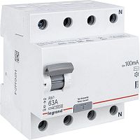 Выключатель дифференциального тока (УЗО) 4п 63А 100мА тип AC RX3 Leg 402068