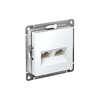 Розетка компьютерная 2-м AtlasDesign RJ45 кат.6A механизм бел. SE ATN000188