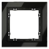 Рамка 1-м S70 стеклян. черн. Voltum VLS110108