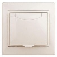 Розетка 1-м СП Plano 1-203-02 16А IP20 250В 2P+E Schuko защ. крышка сл. кость Intro Б0027612