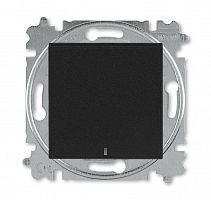 Выключатель 1-кл. СП Levit IP20 с подсветкой антрацит/дым. черн. ABB 2CHH590146A6063