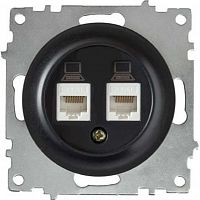 Механизм розетки комп. 2-м СП Florence RJ45 кат.5e черн. 1E20901303 OneKeyElectro 2172818