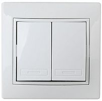 Выключатель 2-кл. СП Plano 10А IP20 1Э-104-01 250В бел. Intro Б0038825