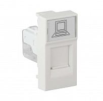 Розетка компьютерная 1-м RJ45 1А IP20 45х22.5 модульная бел. Ruvinil АДЛ 13-902