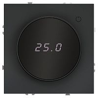 Терморегулятор электронный S70 с индикацией и датчиком для теплого пола механизм графит Voltum VLS070107