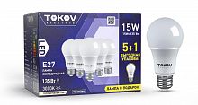 Лампа светодиодная 15Вт А60 3000К Е27 176-264В Promo 5+1 TOKOV ELECTRIC Promo-A60-E27-15-3K