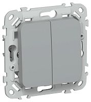 Выключатель проходной 2-кл. СП FLITE ВС62-1-0-ФлС 10А механизм сер. IEK FI-V22-0-10-1-K03