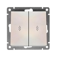 Переключатель проходной 2-кл. СП Афина 10А IP20 механизм жемчуж. UNIVersal A0026-Obr