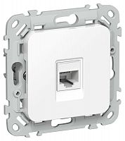 Розетка компьютерная СП FLITE РК6-1-0-ФлБ RJ45 кат.6 UTP механизм бел. IEK FI-K12-2-K01