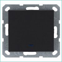 Выключатель 1-кл. 10А IP20 с подсветкой механизм черн. матовый soft touch Jasmart G3011NPB