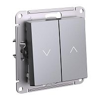 Выключатель для жалюзи 2-кл. AtlasDesign 10А механизм сталь SE ATN000919