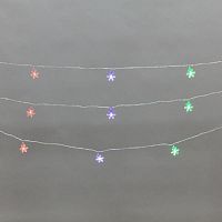 Гирлянда светодиодная "Снежинки" большие 5м 20 LED IP20 прозр. провод свечение мульти (RG/RB) мигание 230В Neon-Night 304-024